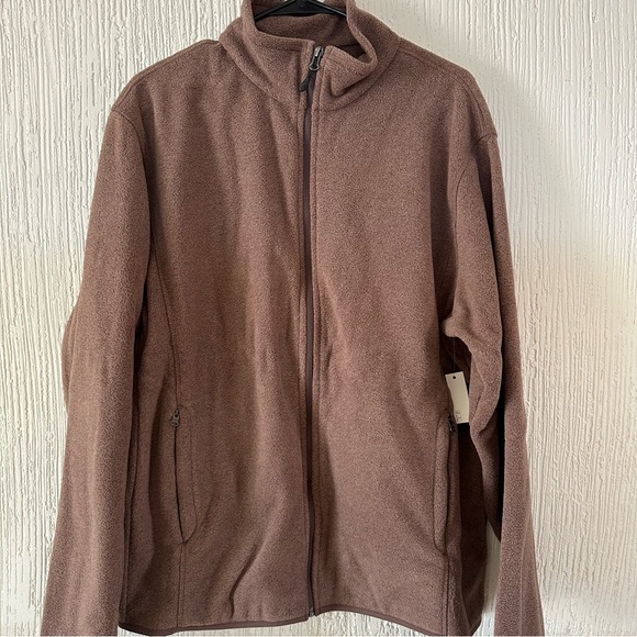 NEW! Amazon Essentials Mens Brown Full Zip Polar Jacket size Large - Picture 2 of 6